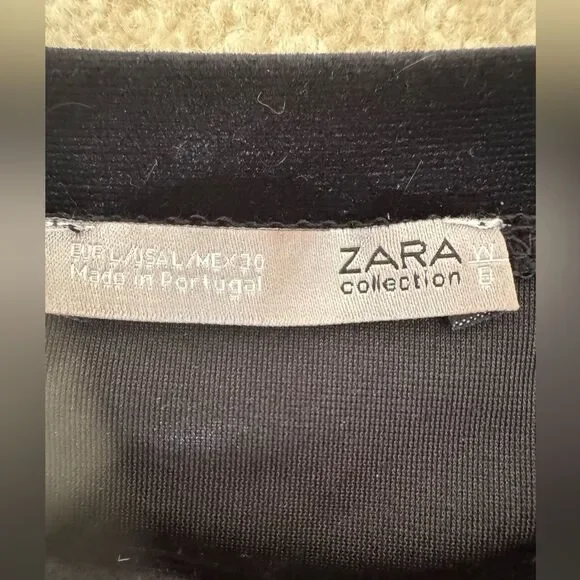 NWOT Zara Collection Black Velvet Straight Dress - Picture 4 of 6